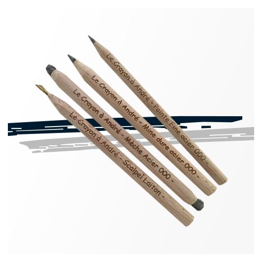 Set 4 Crayons à Gratter – Fibre Verre, Carbone, Laiton, Scalpel – Nettoyage Monnaies Et Objets – Fabriqué En France