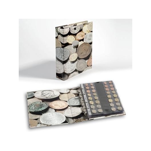Album Collection Pièces De Monnaie | 480 Emplacements | 20 Pages | Cuir Et PVC | Protection Anti-chute