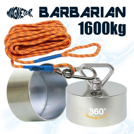 Aimant le plus puissant de 360° degrés Barbarian de 1600kg Magnetar avec corde de 20 mètres et coque de protection