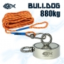 Acheter un aimant pas cher Bulldog 800kg Magnetar avec corde de 20 mètres au magasin Mr. Detecteur en Normandie