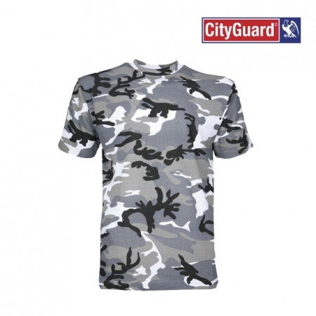 T-Shirt d'un gris camouflage de type militaire