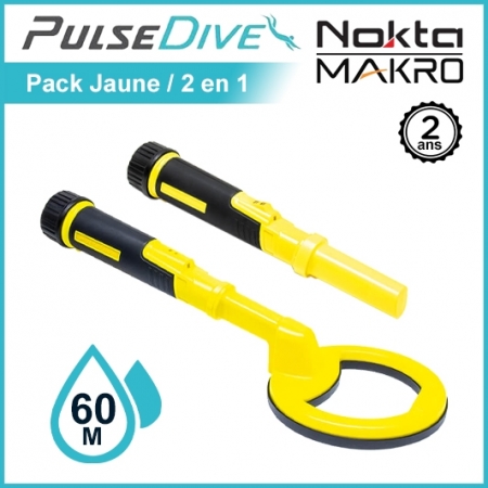 Pulse Dive Nokta Makro Jaune est une détecteur de métaux pour la plage et la plongée.