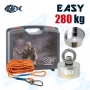 Pack Aimant 360 degrés Easy 280kg Magnetar avec mallette, corde de 20 mètres et coque de protection