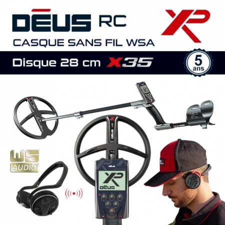 XP Deus avec télécommande, casque WSA et bobine de recherche de 22 cm