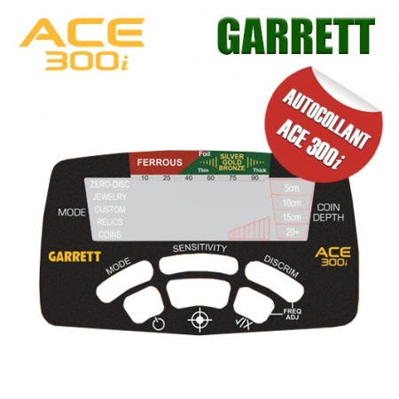 Autocollant pour écran detecteur de metaux Garrett Ace 300i