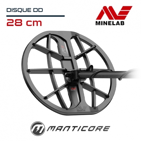 Disque de 28 cm de diamètre qui équipe le detecteur de metaux Minelab Manticore