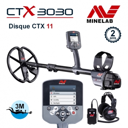 Detecteur Minelab CTX 3030 avec disque double "D" de 28 cm