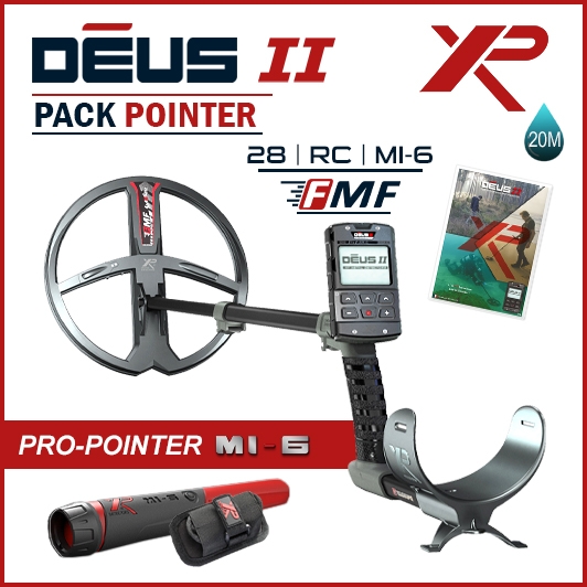 Detecteur de metaux XP Deus 2 RC avec grand disque de 28 cm et Pointer MI-6
