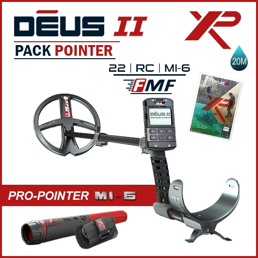 Detecteur de metaux XP Deus 2 RC avec disque de 22 cm et Pointer MI-6