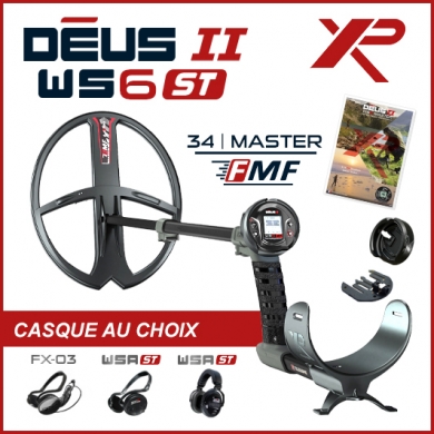 Detecteur de metaux XP Deus 2 Master avec casque sans fil WS6 et puissant disque 34x28 cm FMF