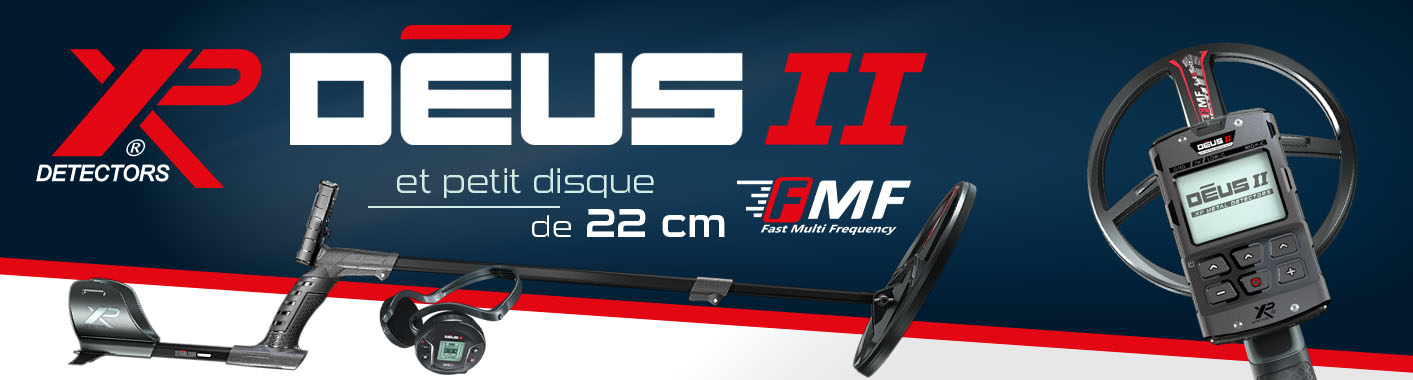 XP Deus 2 avec disque 22 cm FMF, télécommande et casque WS6