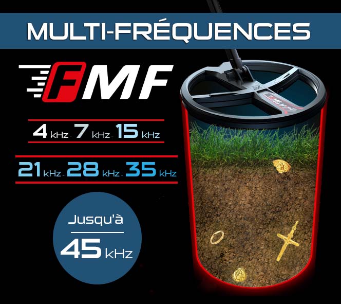 XP Deus 2 RC multi-frequences avec disque 22 cm FMF