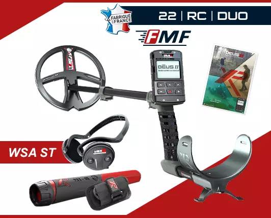 XP Deus 2 RC équipé du disque 22 cm FMF et du Pack Duo Access