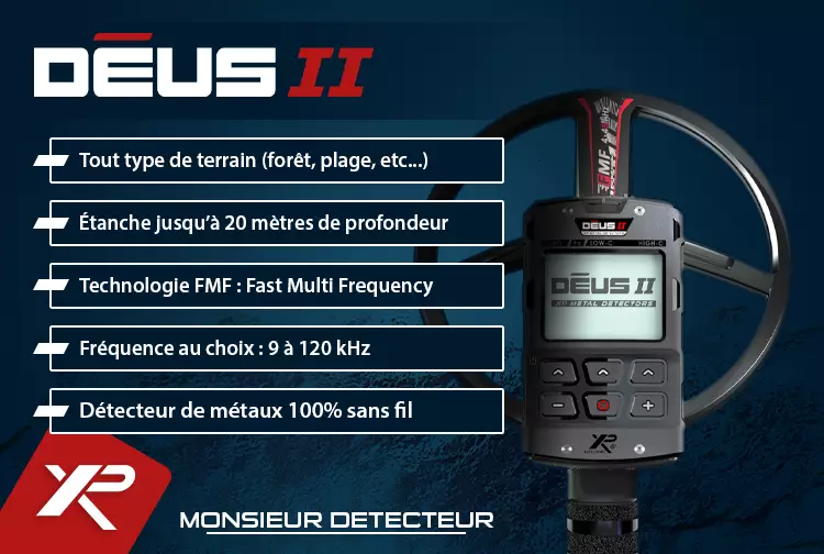 Toutes les caractéristiques techniques du détecteur XP DÉUS 2 FMF