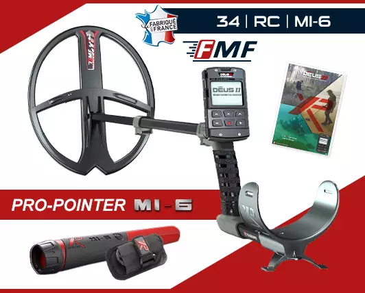 XP Deus 2 RC équipé du disque 34x28FMF et Pointer MI-6